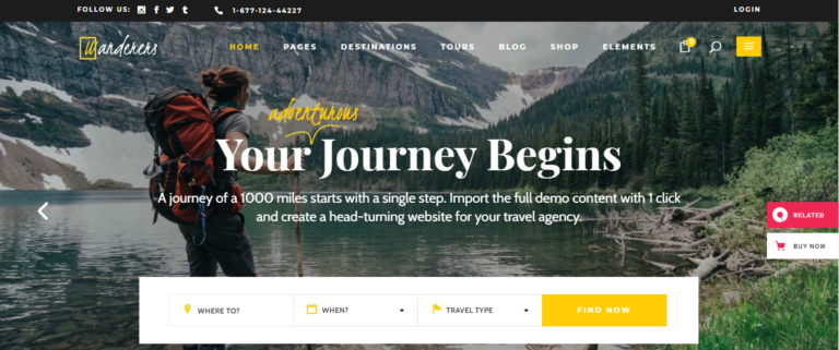 theme for travel and tourism website