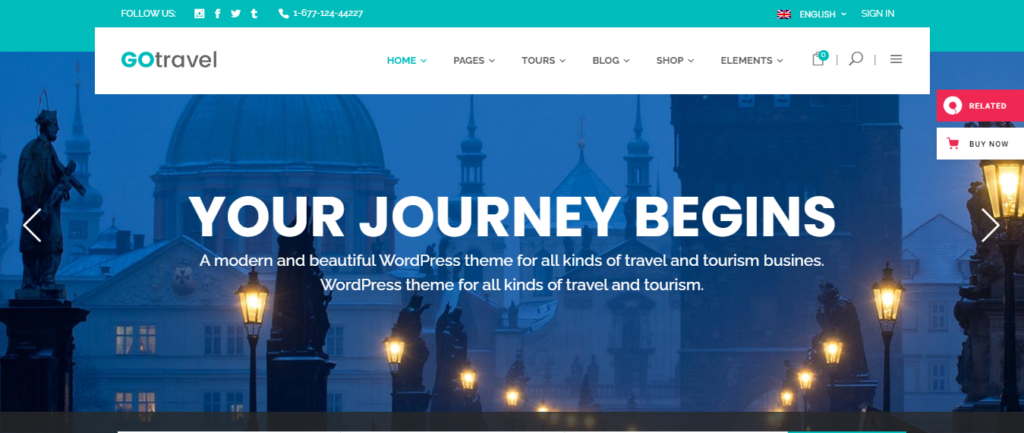 GoTravel - Travel Agency and Tourism WordPress Theme