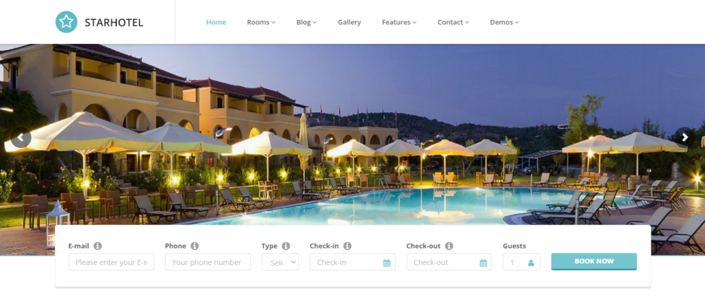 Starhotel Best Hotel WordPress Theme