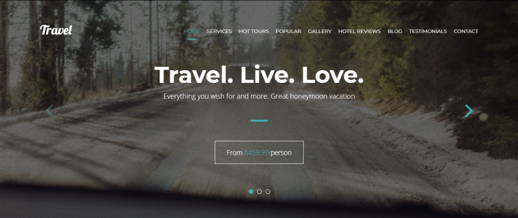 Travel - One-Page Modern Tour Agency WordPress Theme