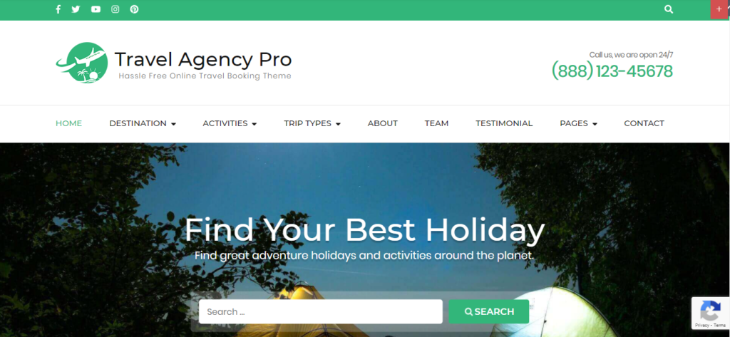 Travel Agency Pro Best Travel Agency WordPress Theme
